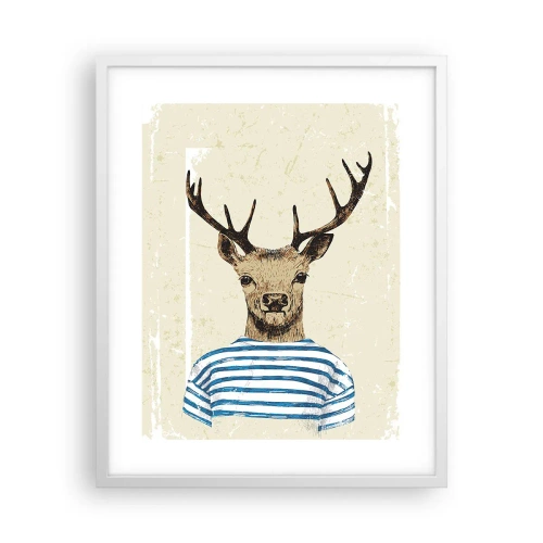 Plakat i hvid ramme - Fordi jeg kan lide stribede skjorter! - 40x50 cm