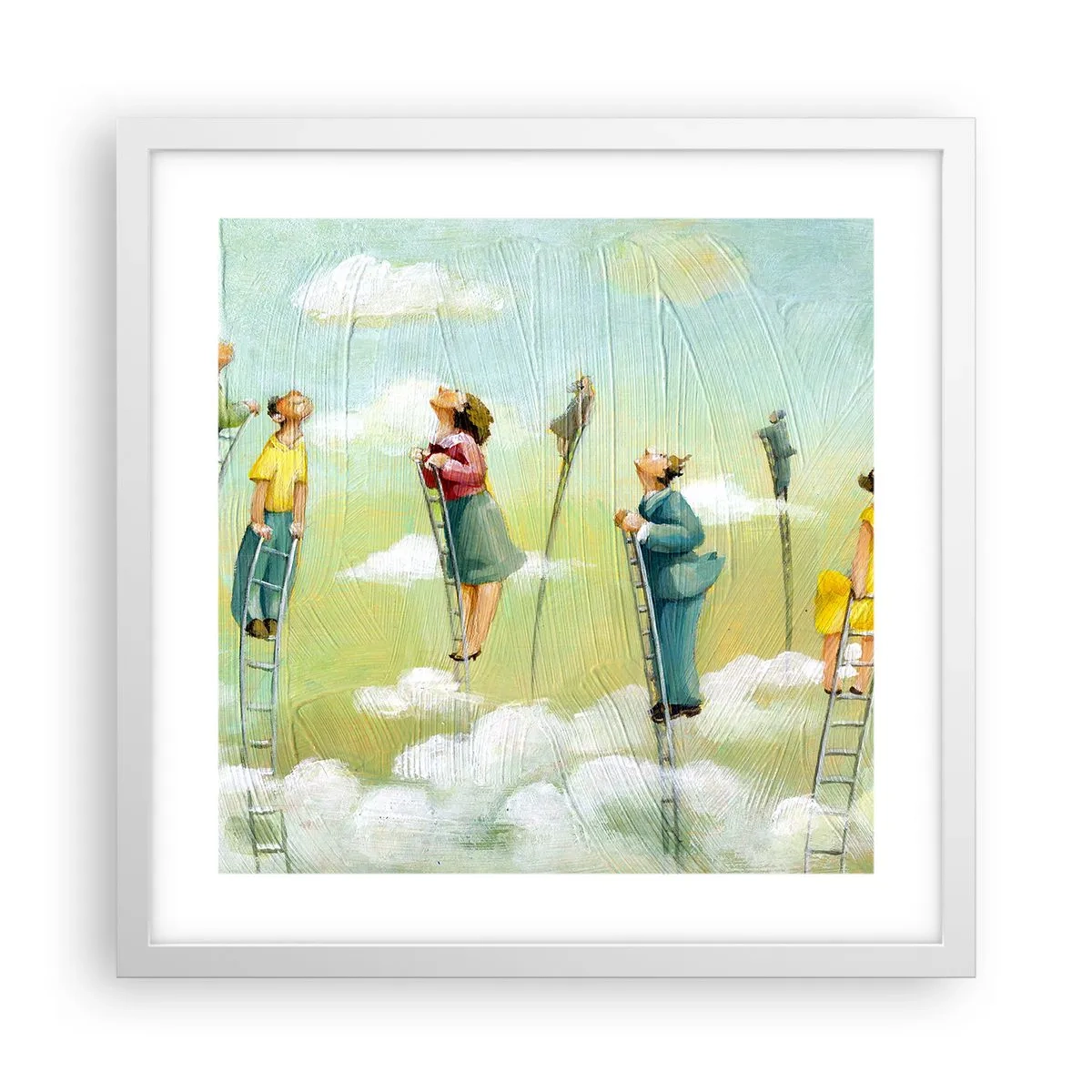 Plakat i hvid ramme - Bag din drøm - 40x40 cm