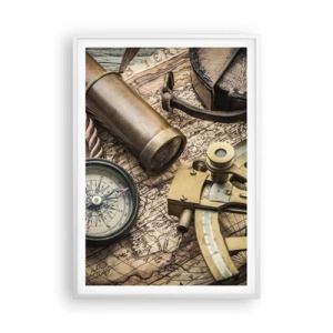 Plakat i hvid ramme - Fastlægge kursen - 70x100 cm