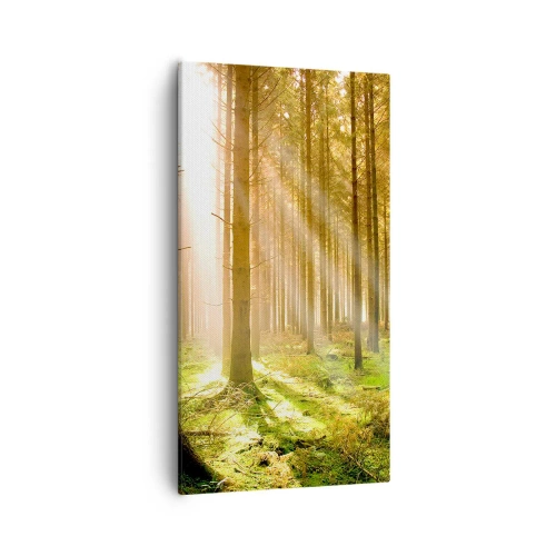 Lærredstryk - Billede på lærred - Nisserne er ved at dukke op - 55x100 cm