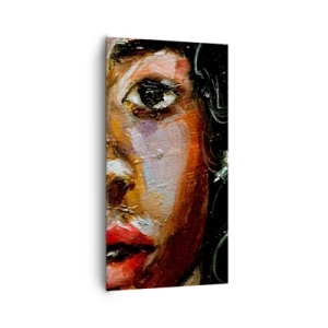 Lærredstryk - Billede på lærred - Sort og glitter - 65x120 cm