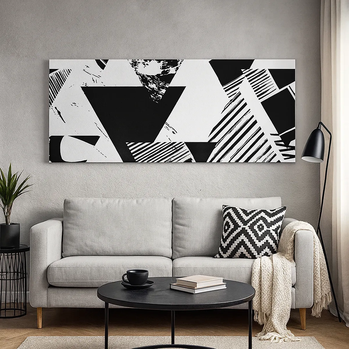 Lærredstryk - Billede på lærred - Regn af trekanter - 30x30 cm