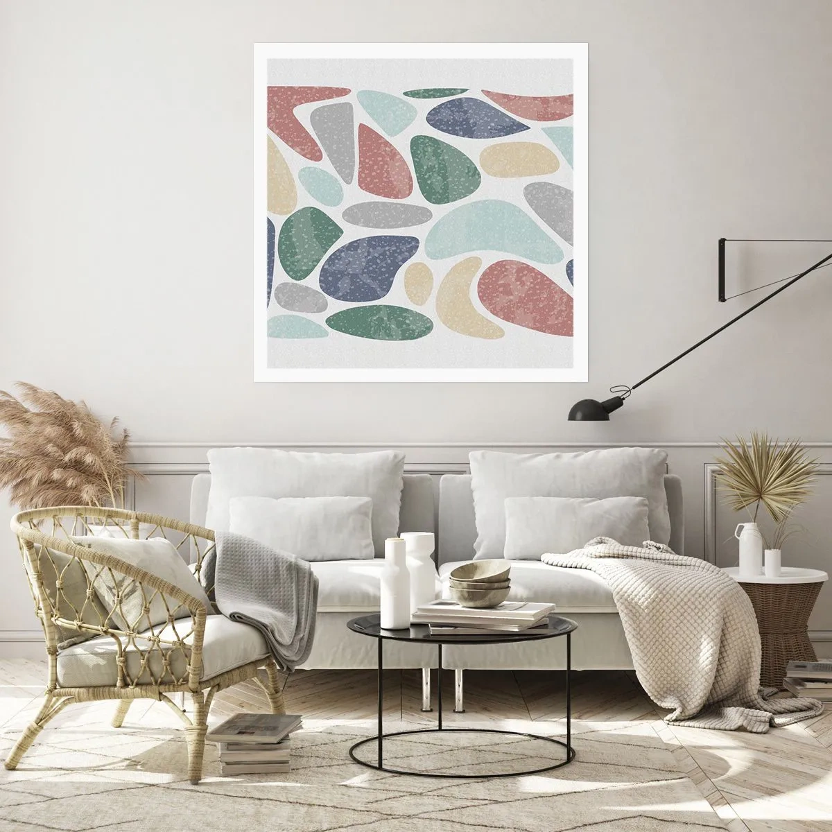 Plakat - Mosaik af pulveriserede farver - 30x30 cm