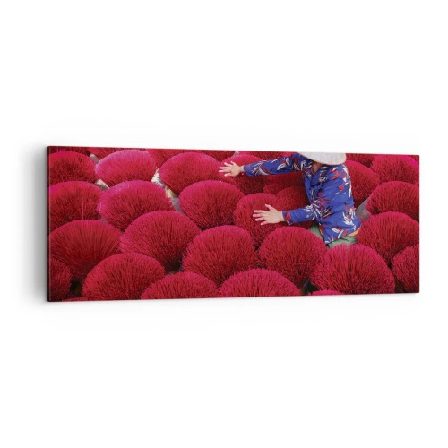 Lærredstryk - Billede på lærred - I en rismark - 140x50 cm