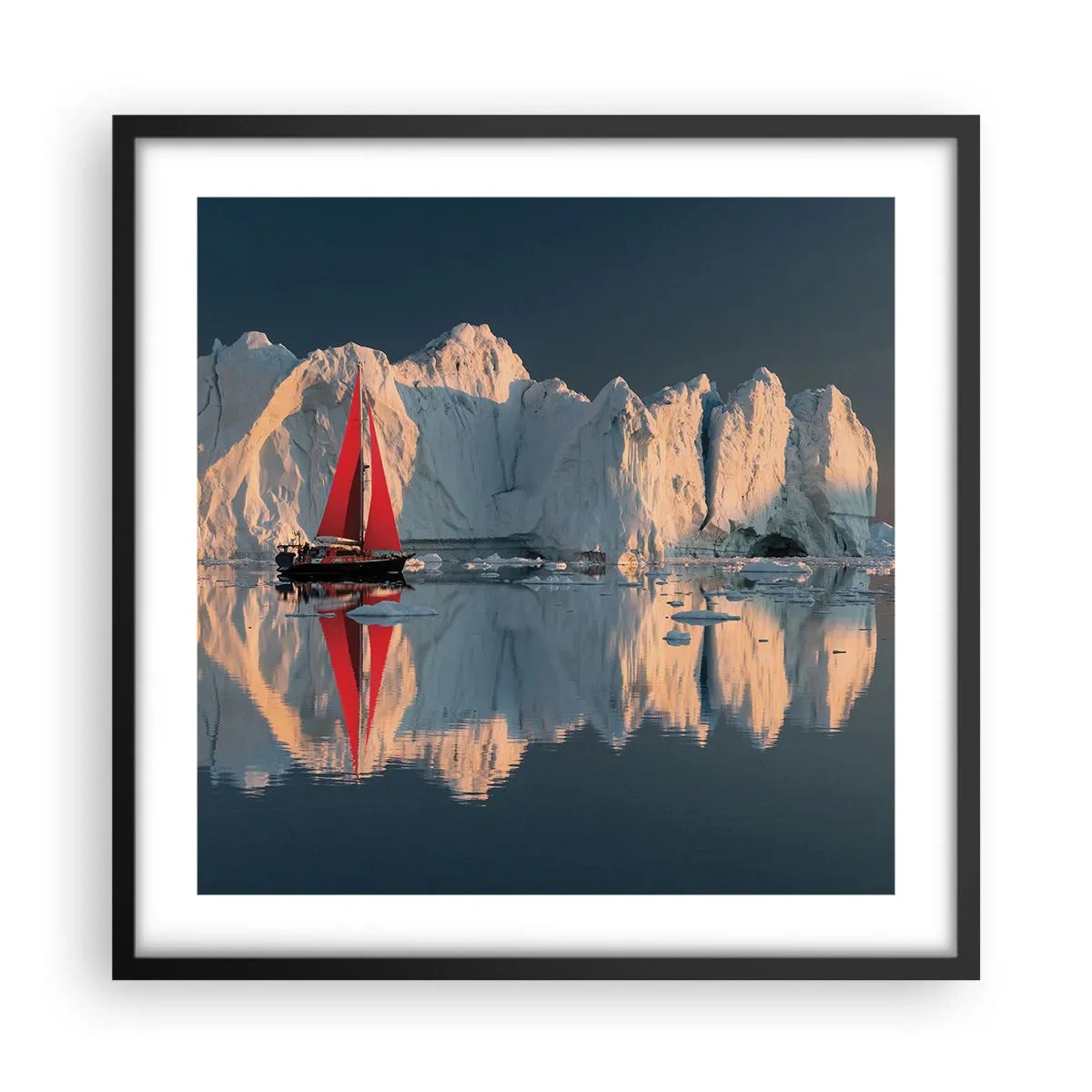 Plakat i sort ramme - På kanten af verden - 50x50 cm