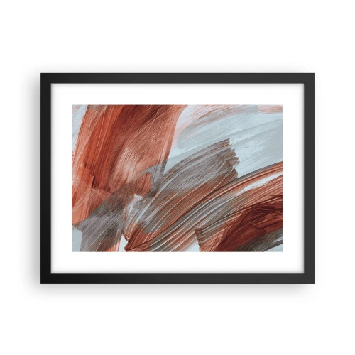 Plakat i sort ramme - Efterårsagtig og blæsende abstraktion - 40x30 cm