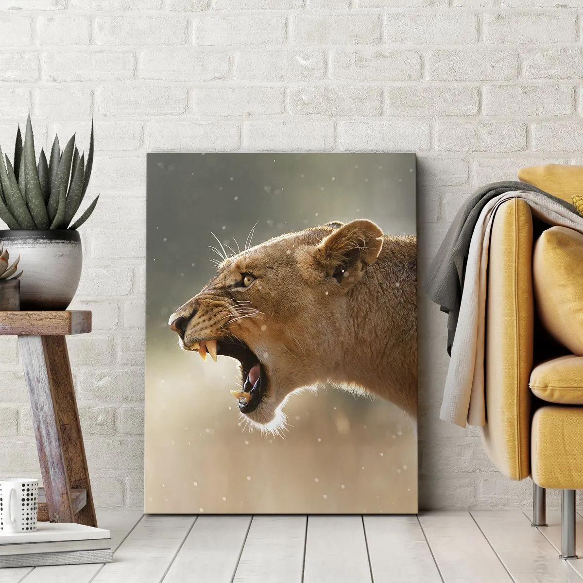 Lærredstryk - Billede på lærred - Prøv ikke at lytte - 50x70 cm