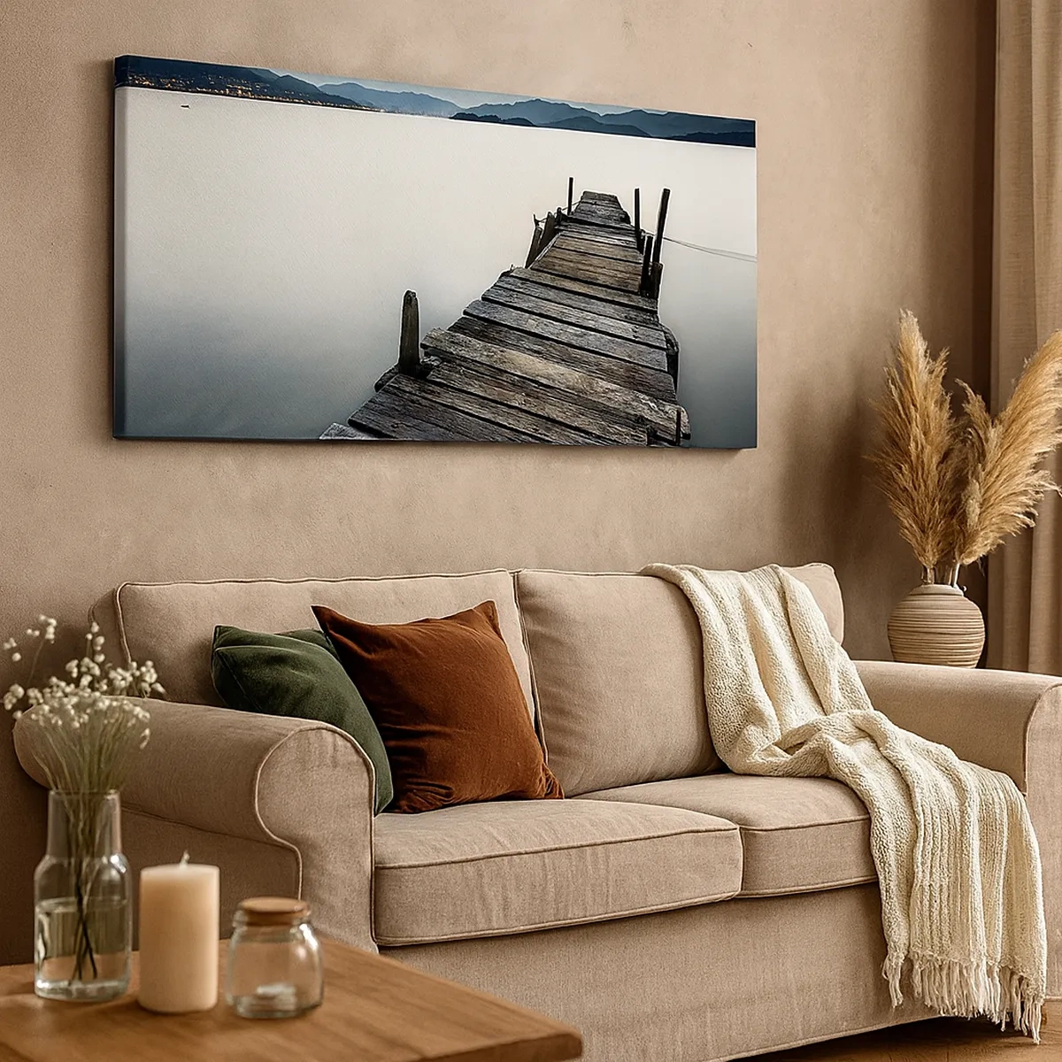 Lærredstryk - Billede på lærred - Fordyb dig i ro og fred - 30x30 cm