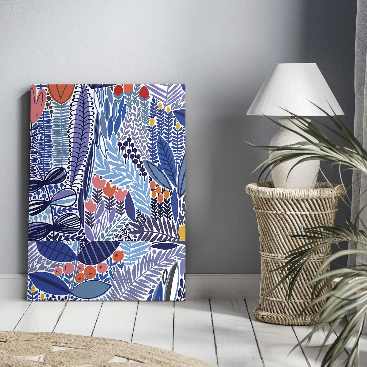 Lærredstryk - Billede på lærred - Hawaiiansk have - 45x80 cm