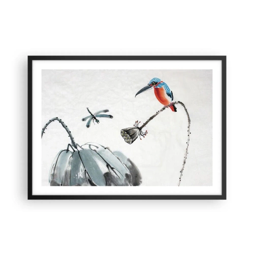 Plakat i sort ramme - Engenes liv - 70x50 cm