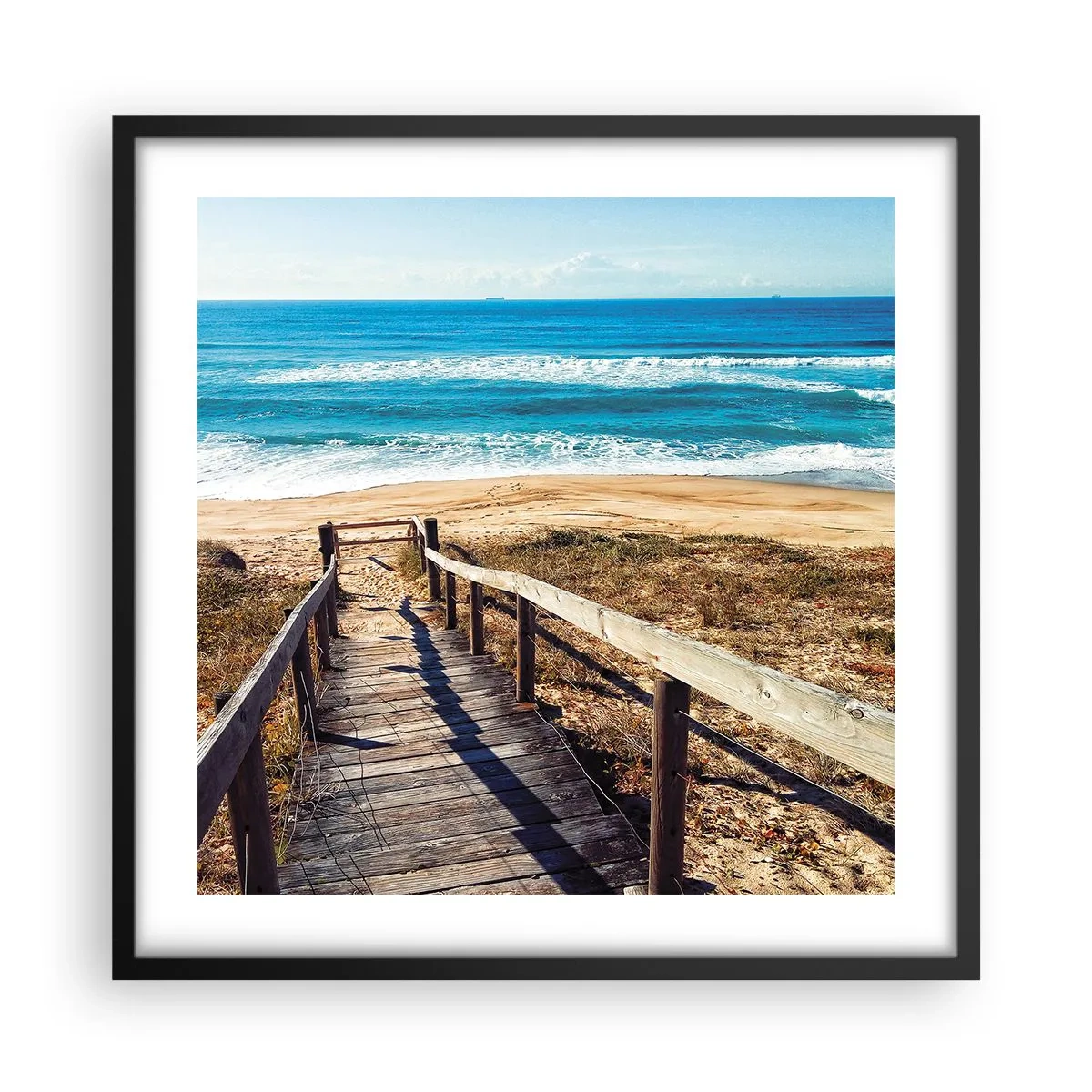 Plakat i sort ramme - Løb! - 50x50 cm