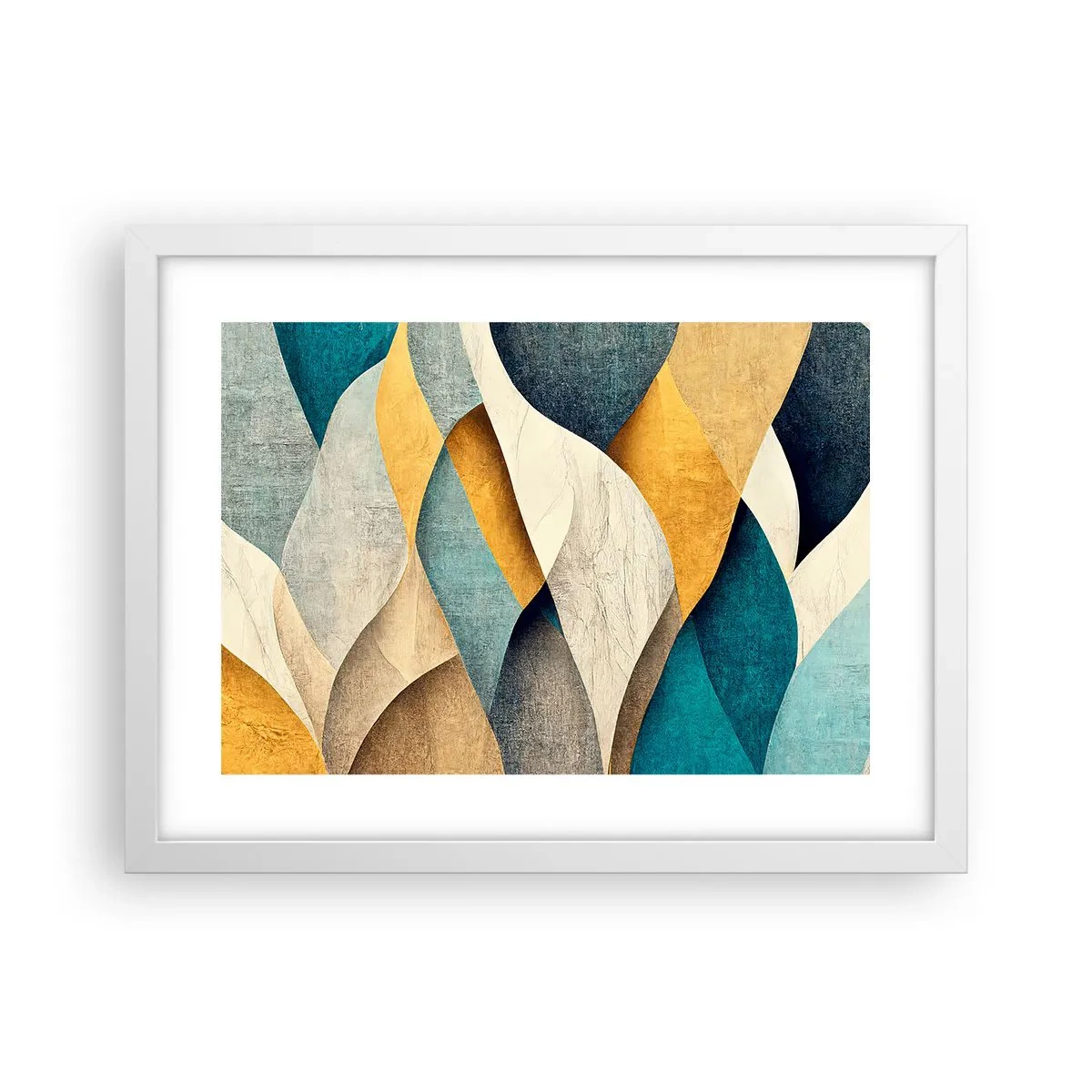 Plakat i hvid ramme - Rytme og bølger - 40x30 cm