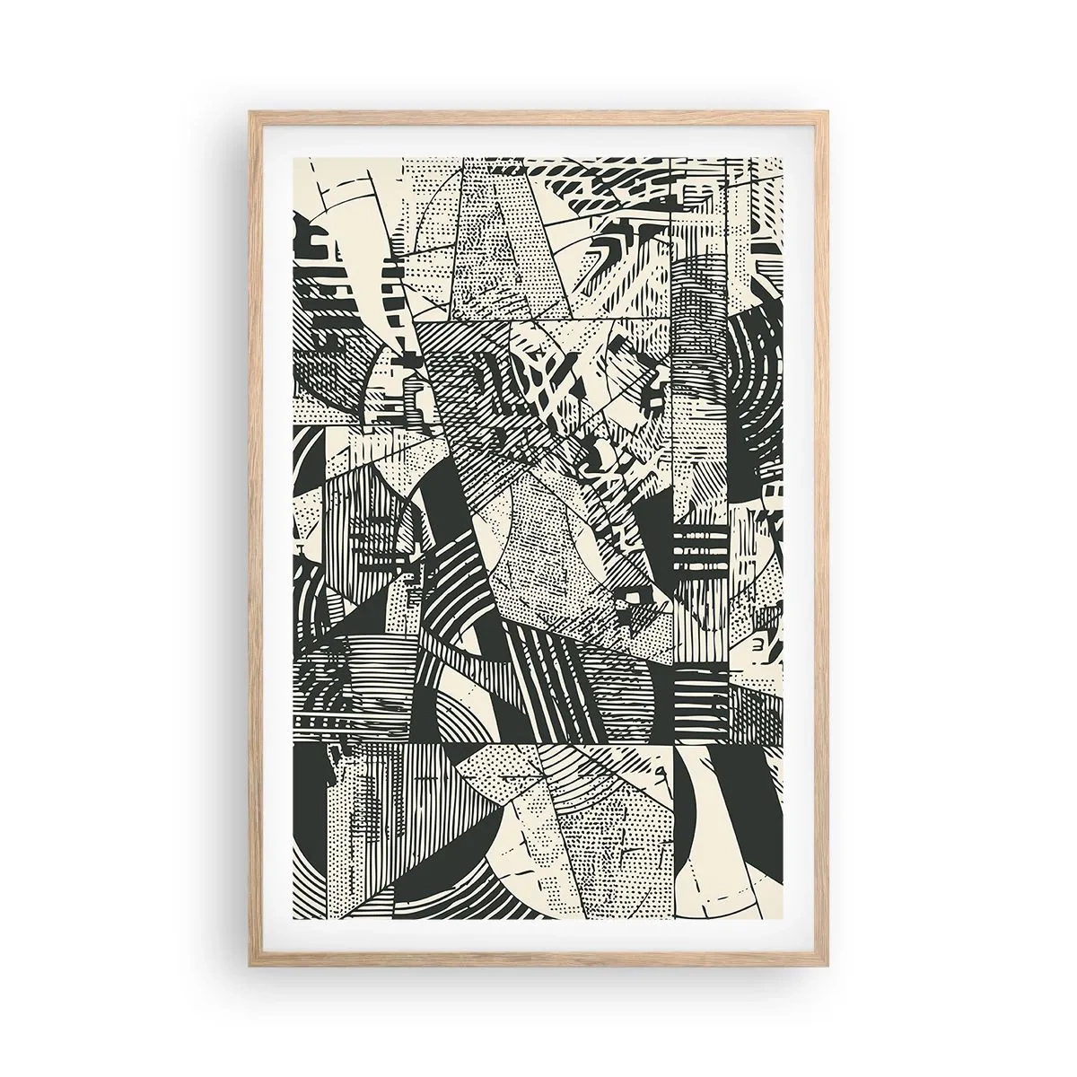 Plakat i ramme af lyst egetræ - Nutidens dynamik - 61x91 cm