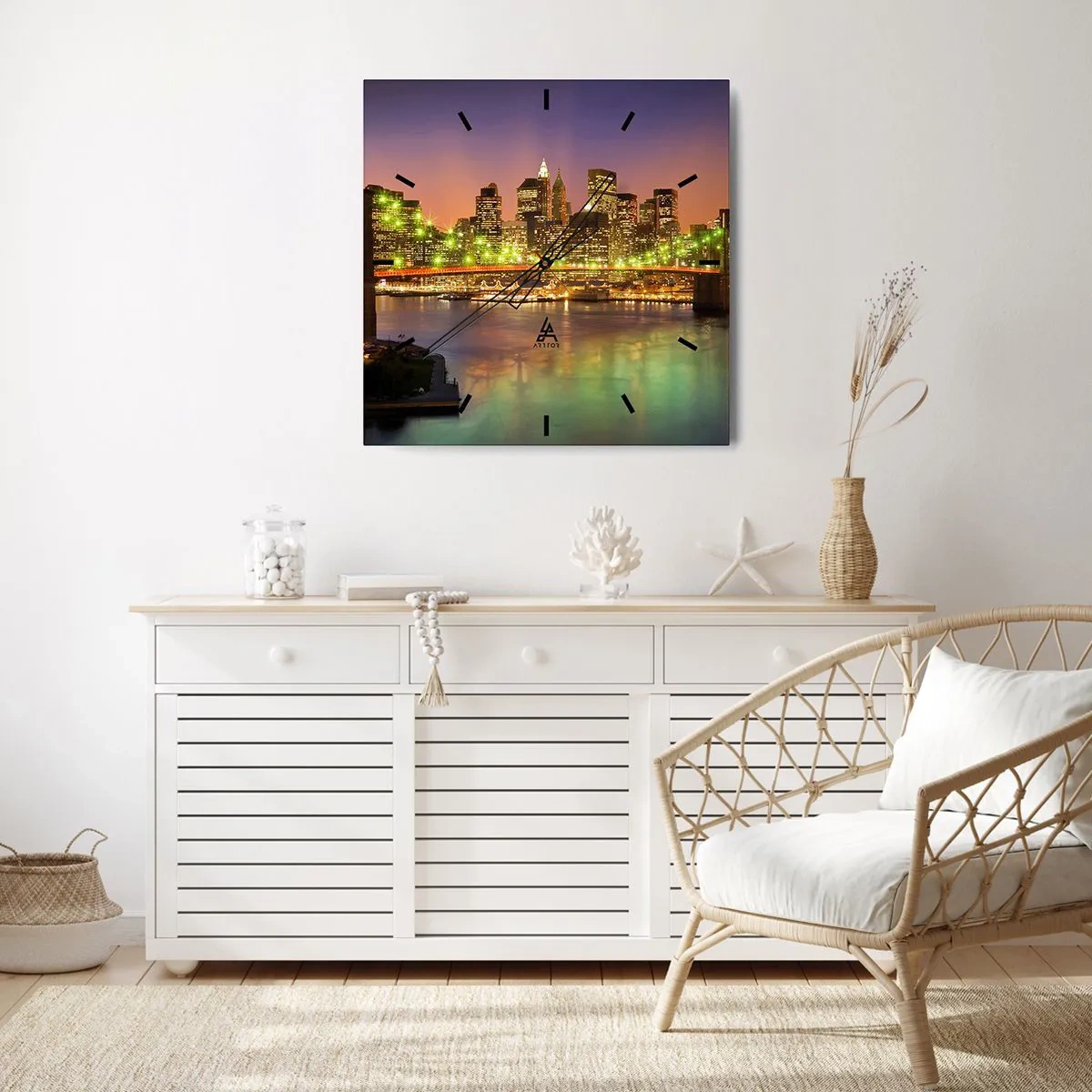 Vægur, Uret - Lyset går aldrig ud her - 40x40 cm