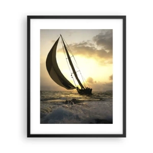 Plakat i sort ramme - I medvind og modvind - 40x50 cm