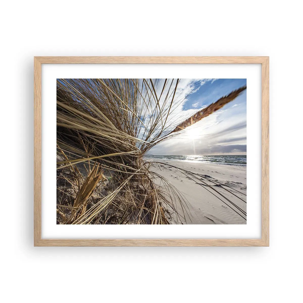 Plakat i ramme af lyst egetræ - Et møde mellem elementerne - 50x40 cm