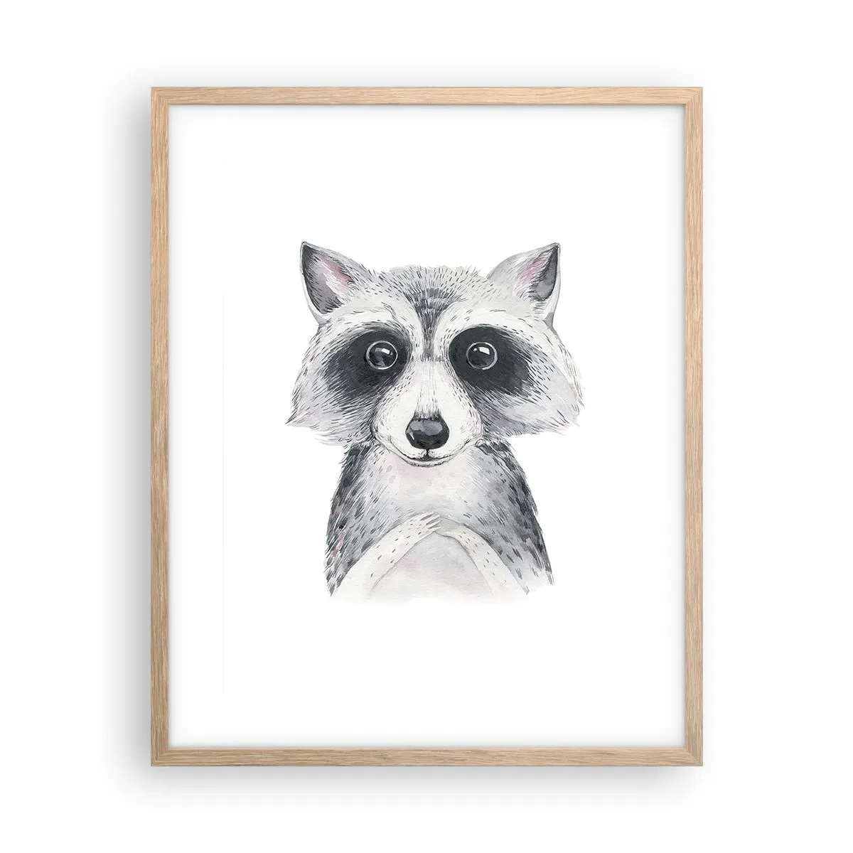 Plakat i ramme af lyst egetræ - Et øjeblik til at trække på skuldrene - 40x50 cm