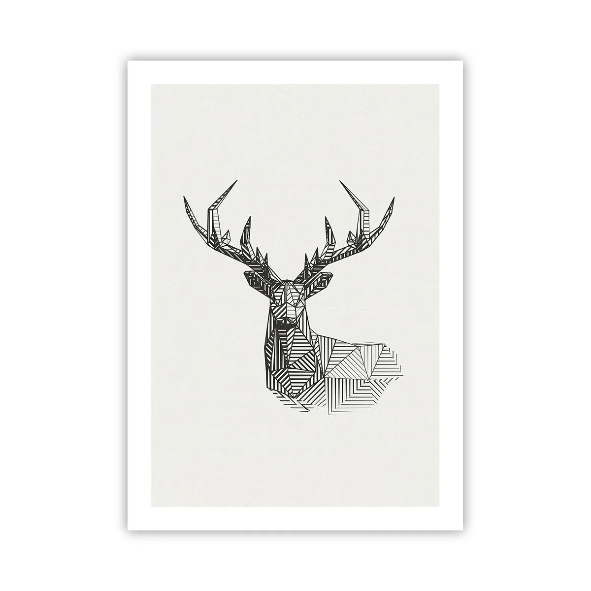 Plakat - Hjorte i kubistisk stil - 50x70 cm
