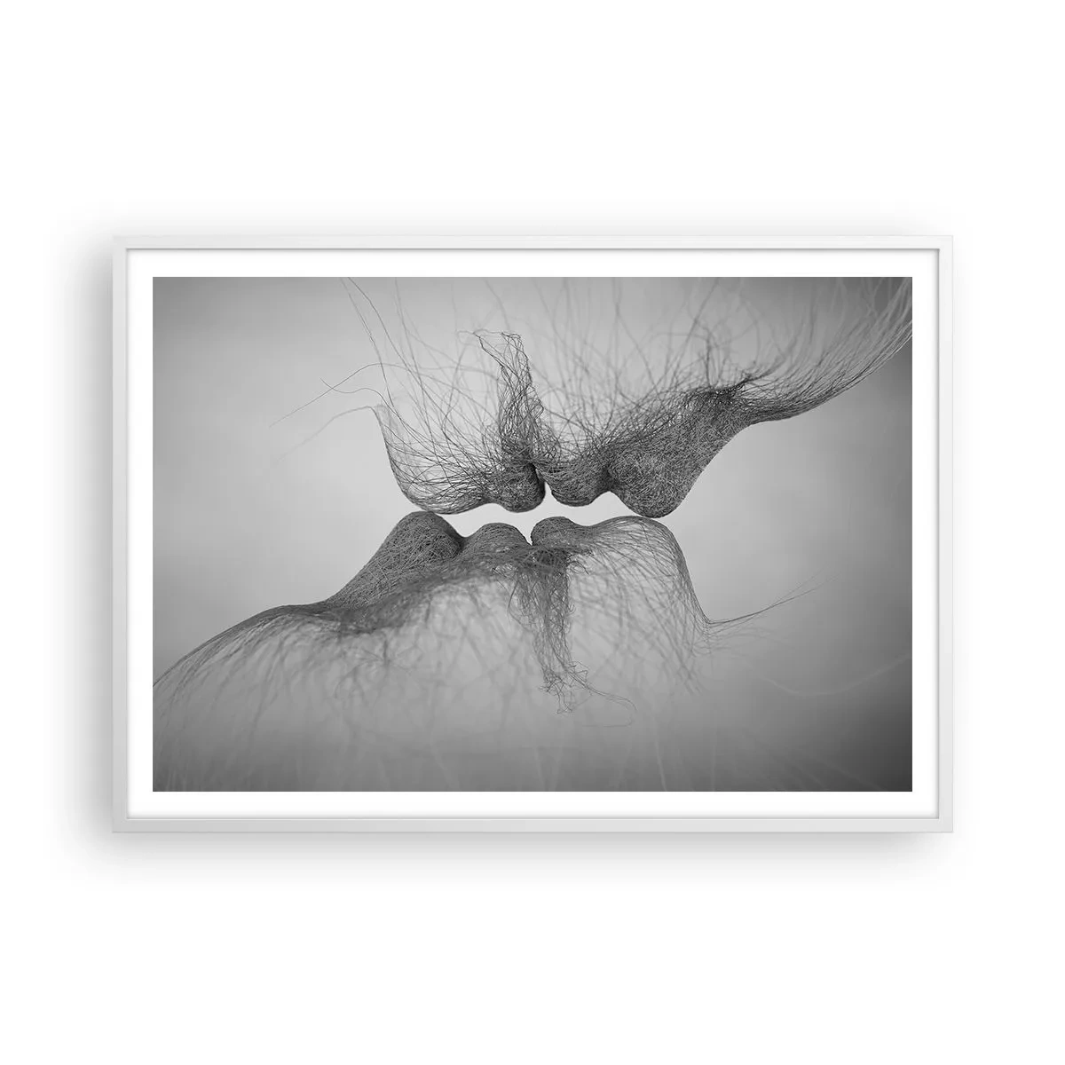 Plakat i hvid ramme - Vindens kys - 100x70 cm