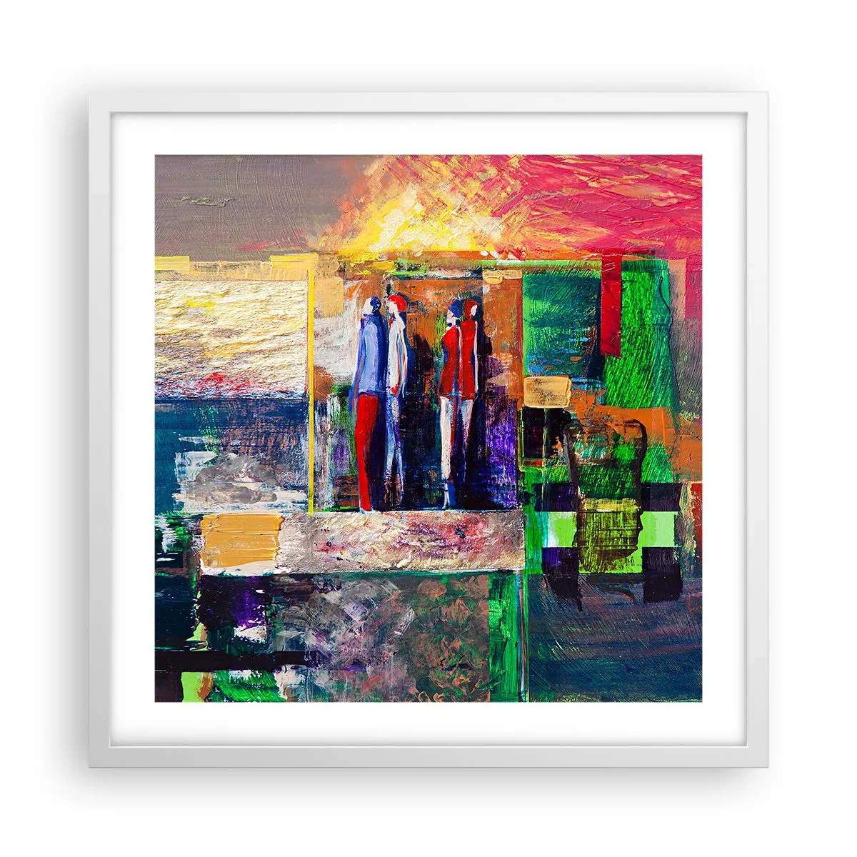 Plakat i hvid ramme - Forhold og følelser - 50x50 cm