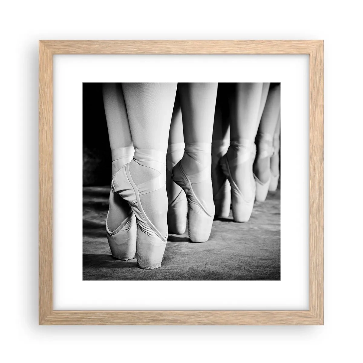 Plakat i ramme af lyst egetræ - Sammen, let - 30x30 cm