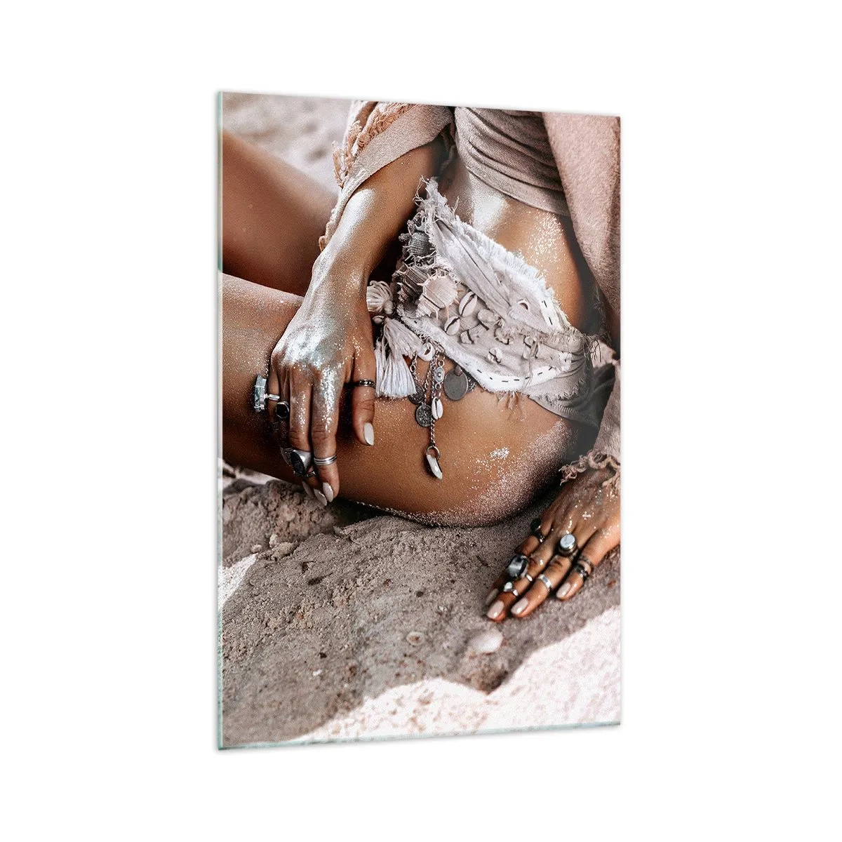 Billede på glas - Kastet ud af bølgerne? - 70x100 cm