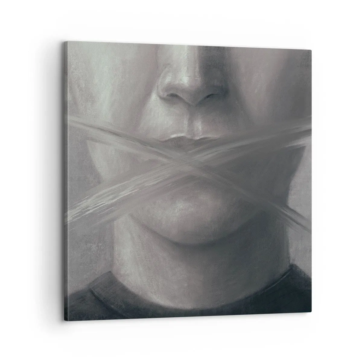 Lærredstryk - Billede på lærred - Ikke et ord - 60x60 cm