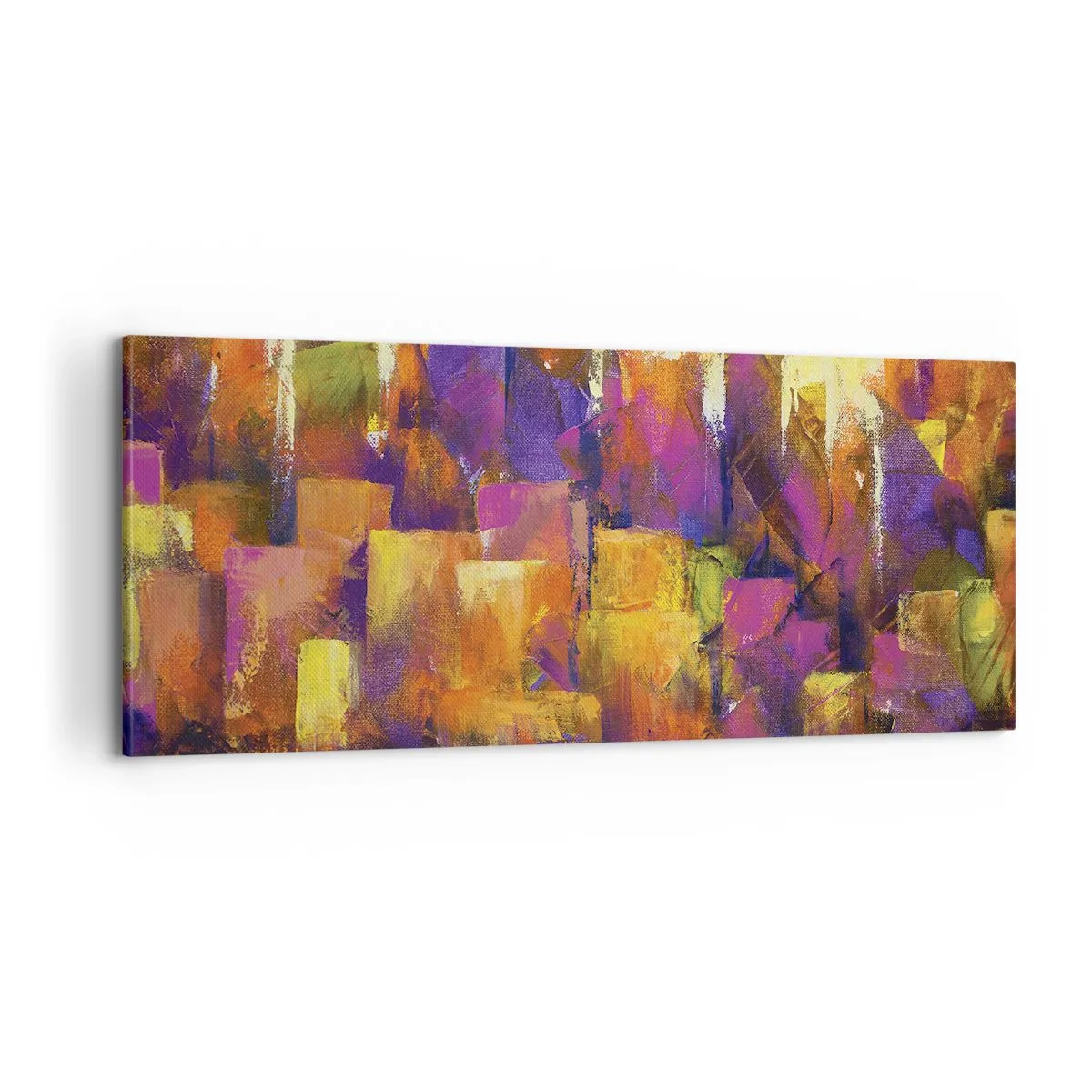 Lærredstryk - Billede på lærred - Metropolitansk sammensætning - 100x40 cm