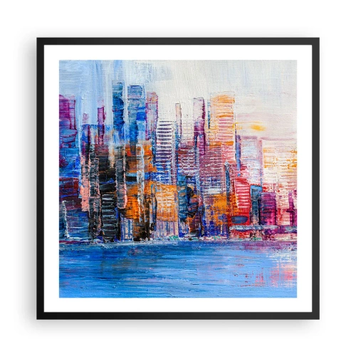 Plakat i sort ramme - En glad metropol - 60x60 cm