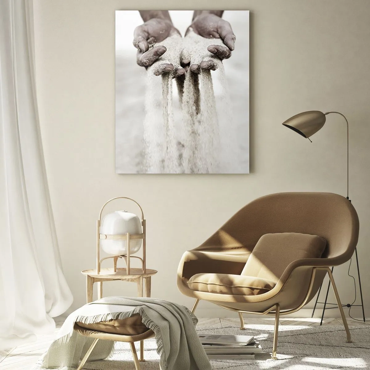 Billede på glas - Med disse hænder... - 80x120 cm