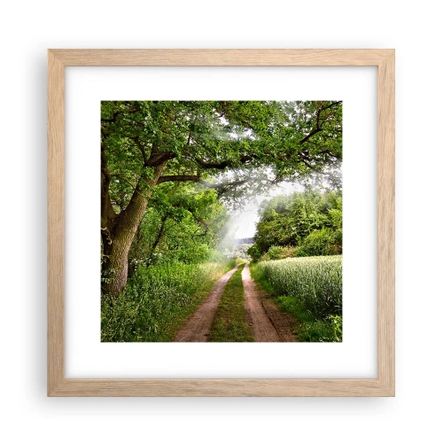 Plakat i ramme af lyst egetræ - Et in Arcadia ego - 30x30 cm