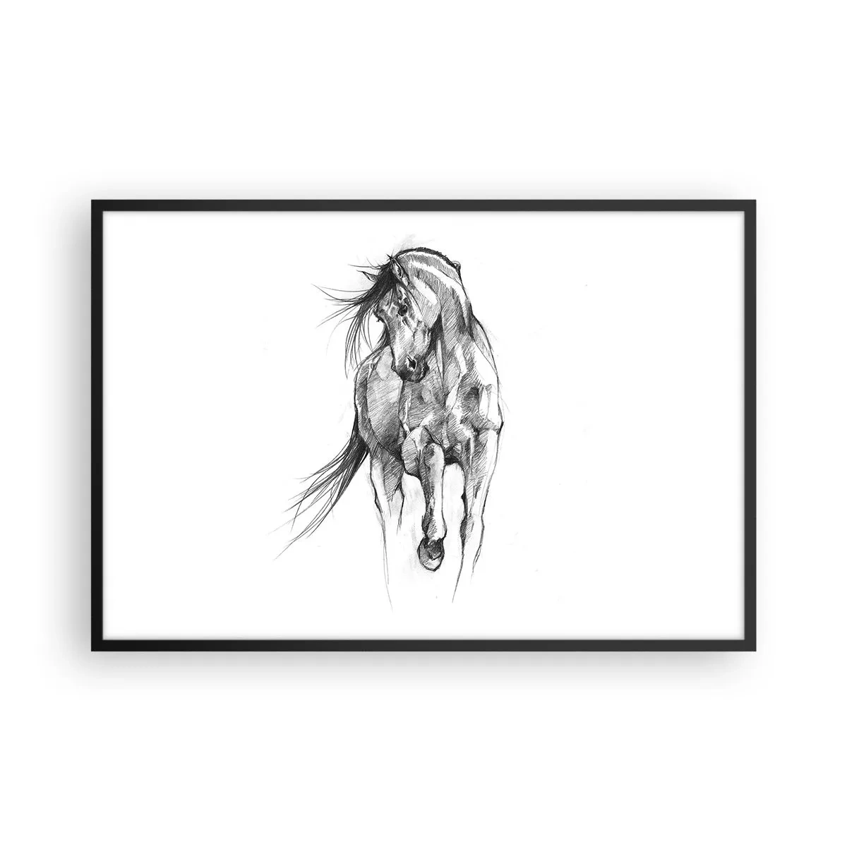 Plakat i sort ramme - I en yndefuld trav - 91x61 cm