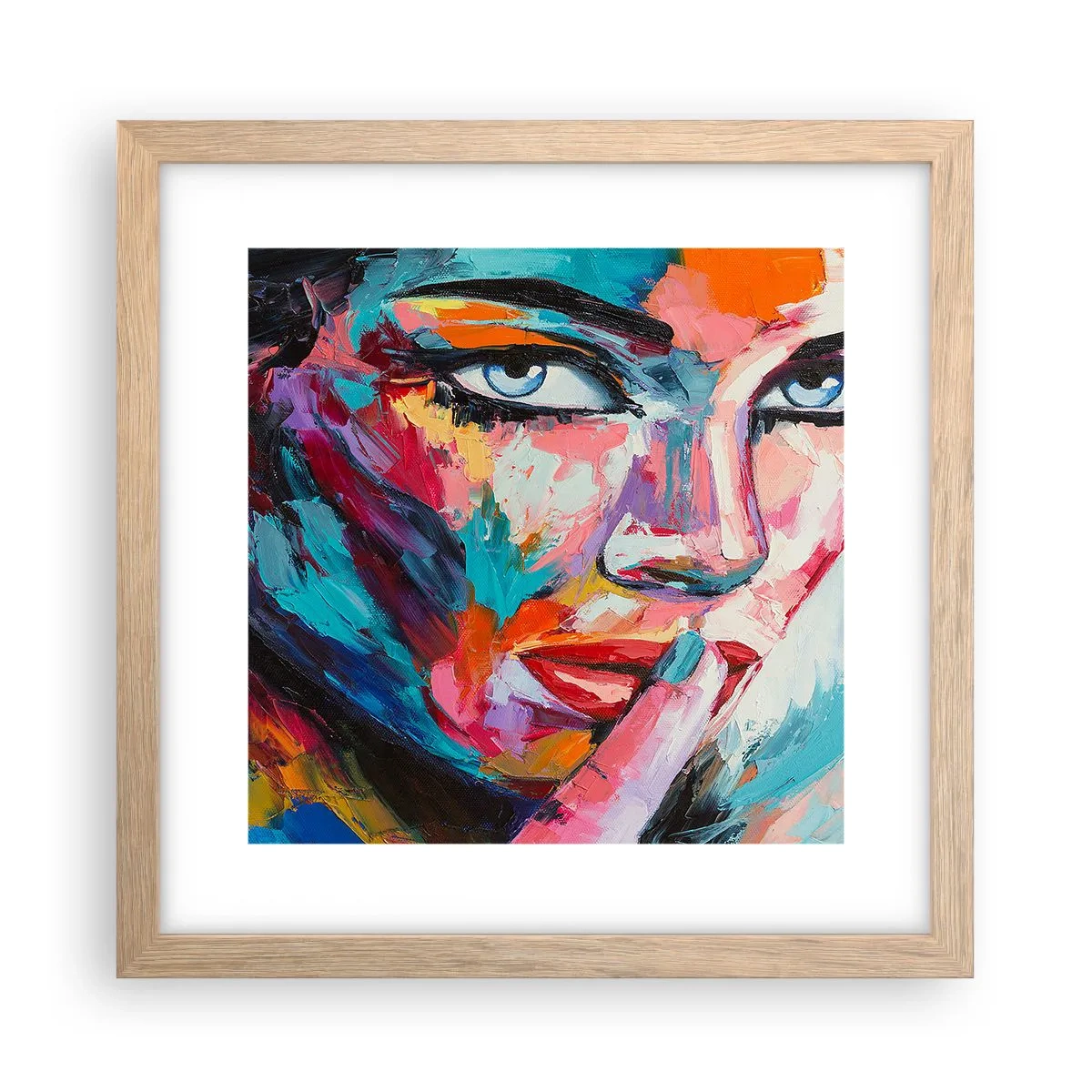 Plakat i ramme af lyst egetræ - Vores første hemmelighed - 30x30 cm