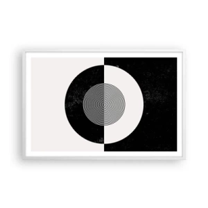 Plakat i hvid ramme - Harmoni i sort og hvidt - 91x61 cm