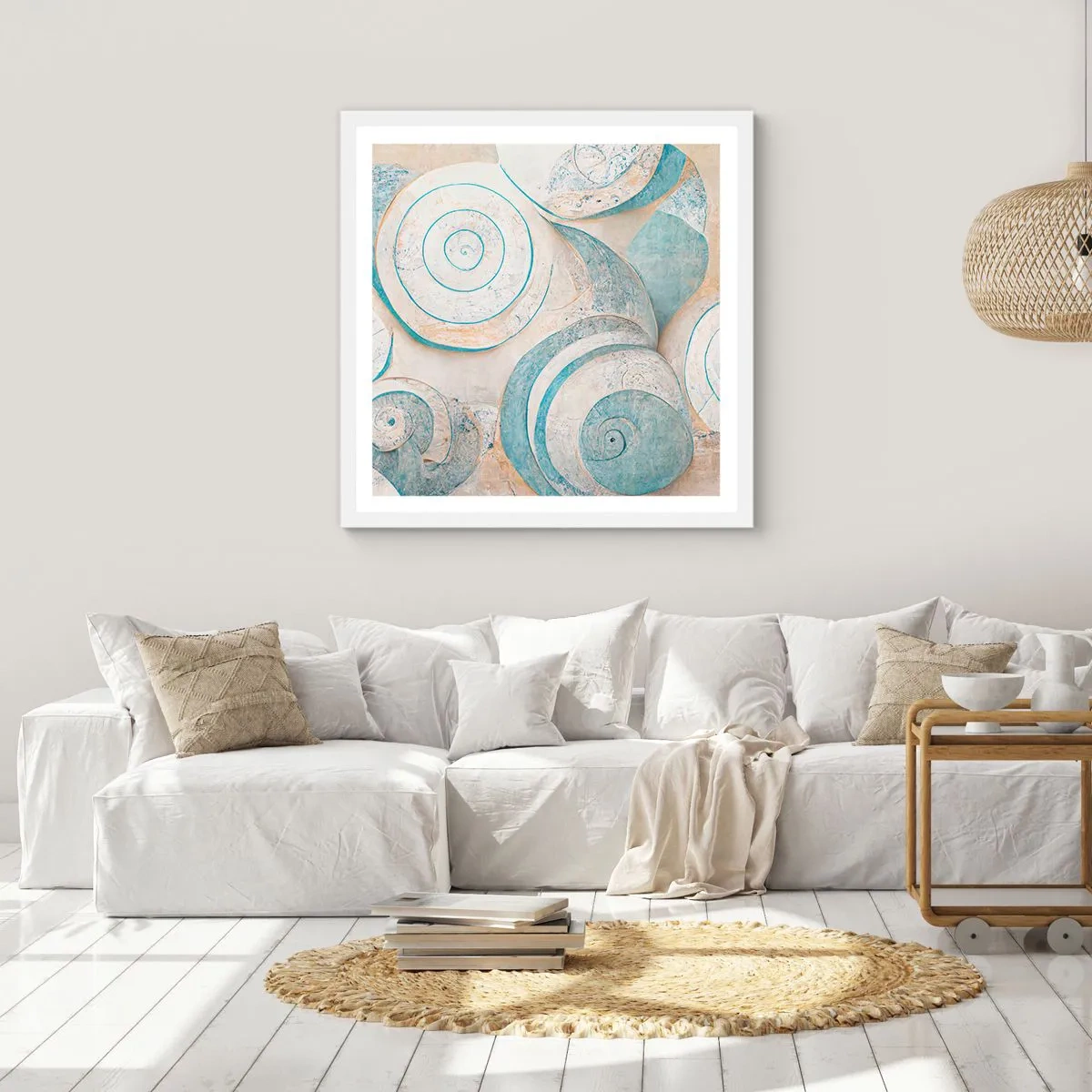 Plakat i hvid ramme - Hvad gemmer skallen på? - 40x40 cm