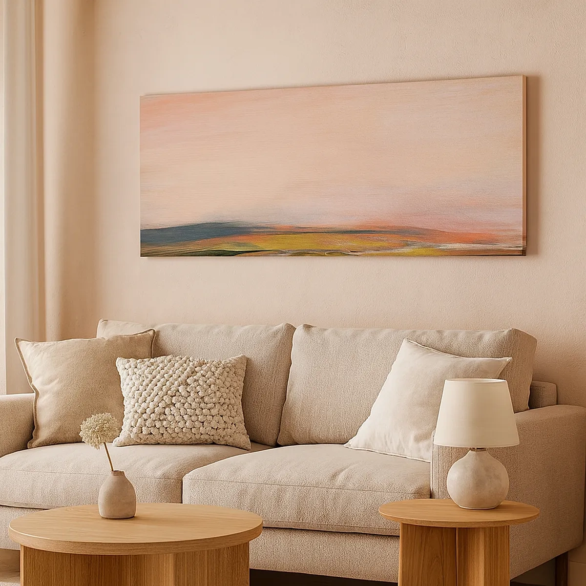 Lærredstryk - Billede på lærred - I lyserøde toner - 30x30 cm