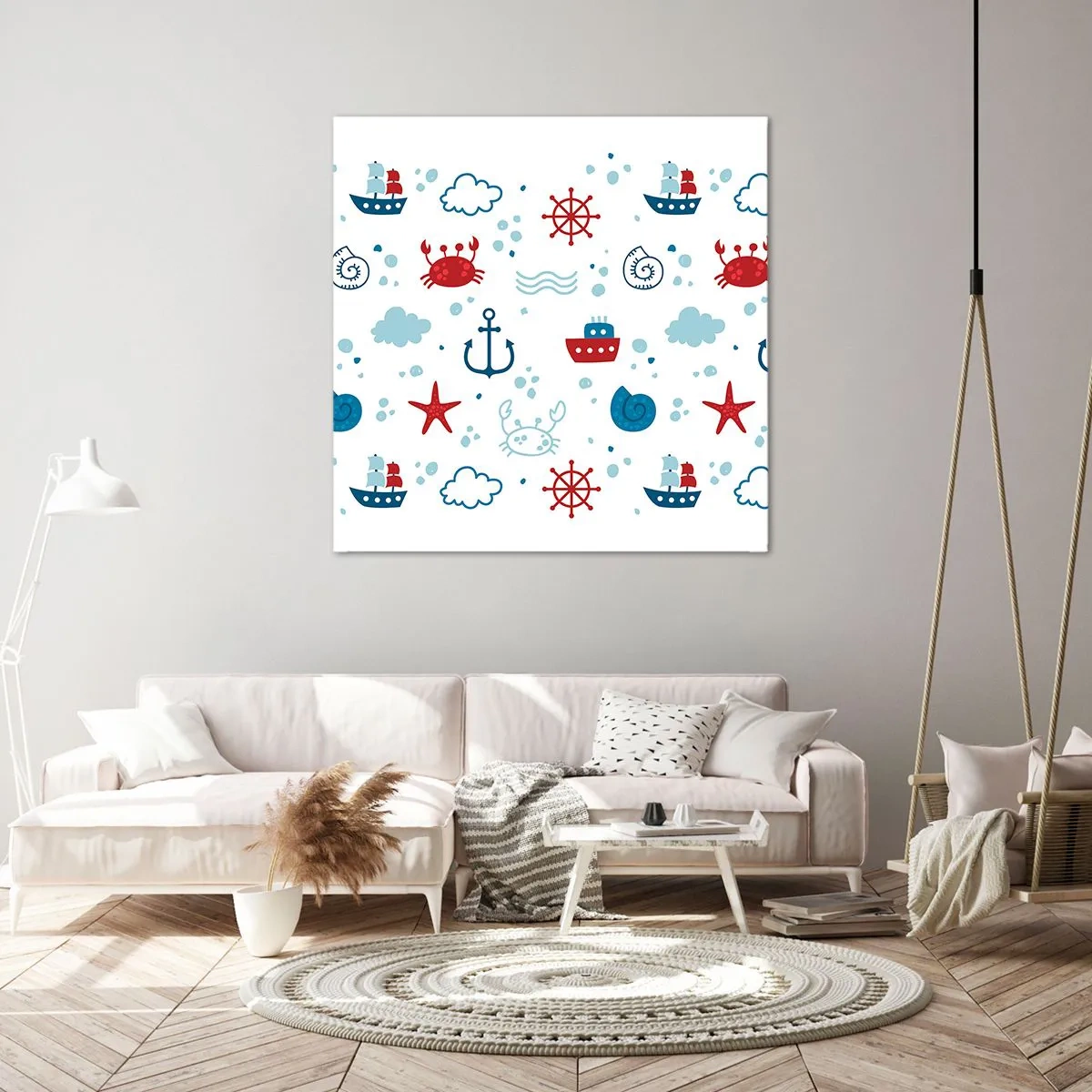 Lærredstryk - Billede på lærred - En fortælling om havet - 40x40 cm