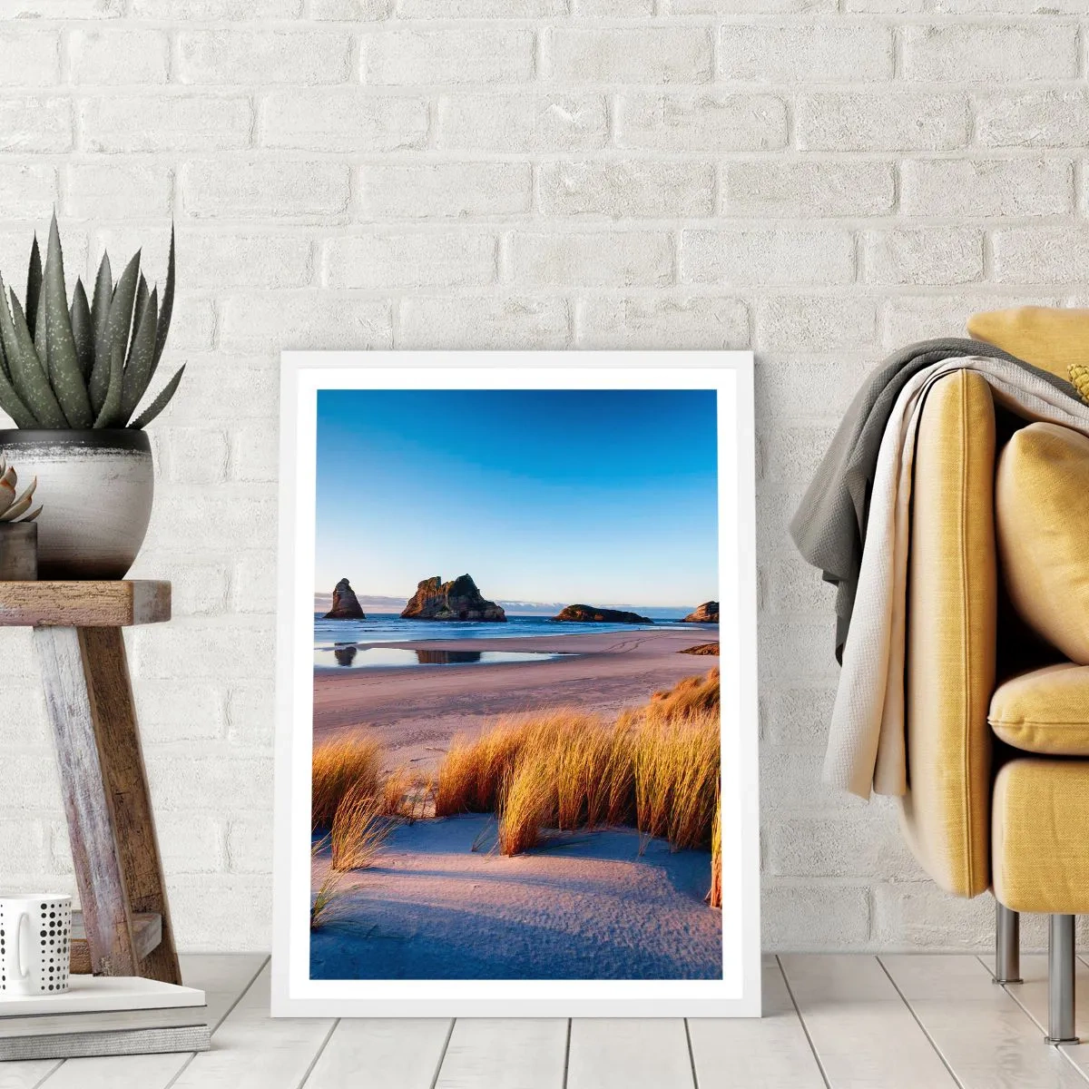 Plakat i hvid ramme - For dem, der søger ro - 50x70 cm