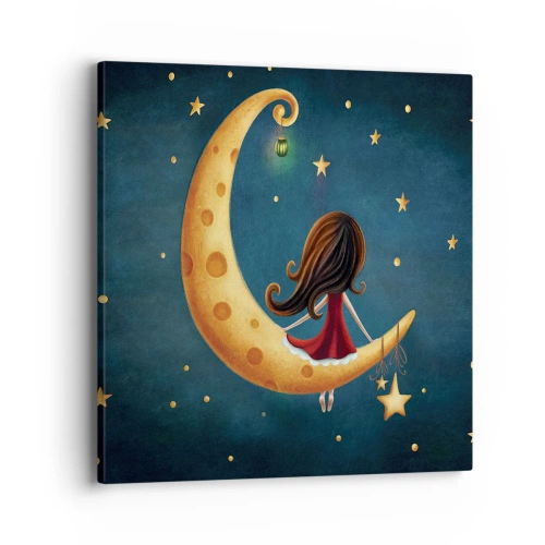 Lærredstryk - Billede på lærred - Der var engang... - 40x40 cm