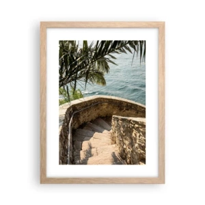 Plakat i ramme af lyst egetræ - Under Italiens sol - 30x40 cm