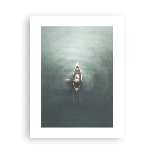 Plakat - På tværs af en månelyst sø - 30x40 cm