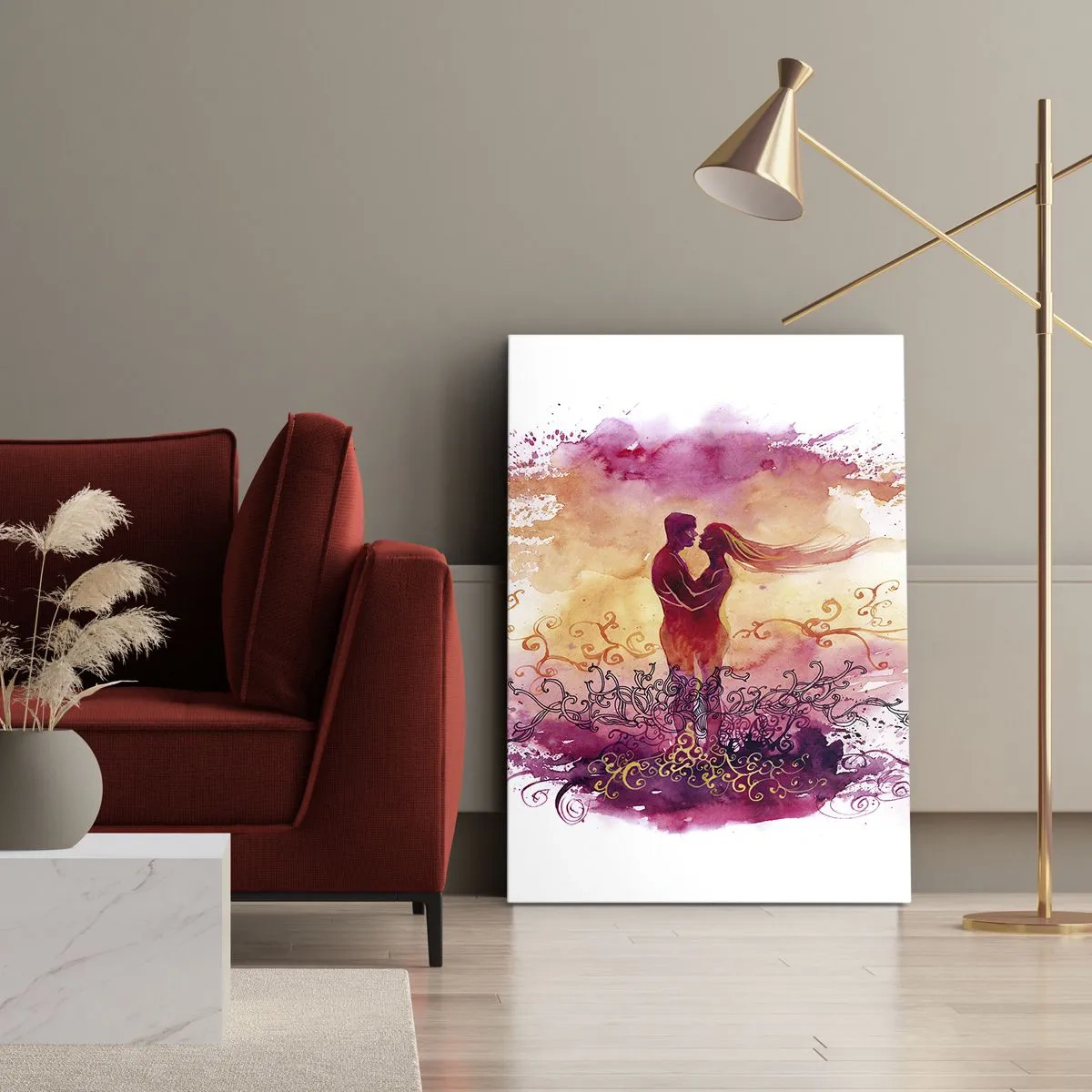 Lærredstryk - Billede på lærred - Ét hjerte! Jeg har brug for så lidt... - 50x70 cm