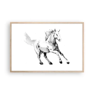 Plakat i ramme af lyst egetræ - Utæmmet sjæl - 91x61 cm