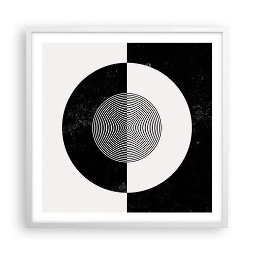 Plakat i hvid ramme - Harmoni i sort og hvidt - 60x60 cm
