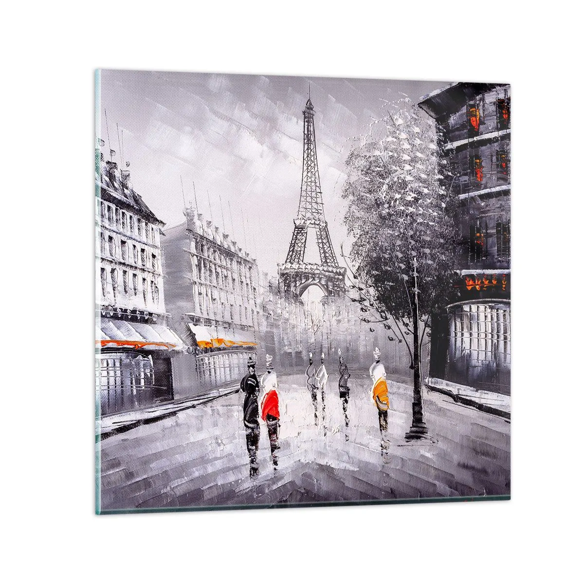 Billede på glas - En parisisk spadseretur - 30x30 cm