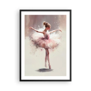Plakat i sort ramme - Ballerina i kunstnerisk bevægelse - 50x70cm - Som en ung fugl - Moderne vægdekoration til stue og soveværelse ARTTOR