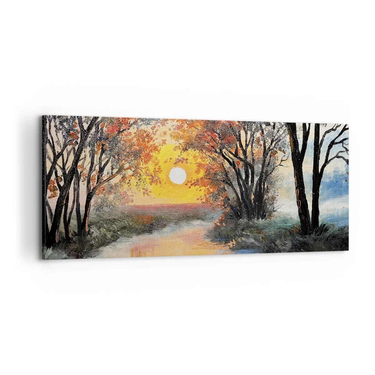 Lærredstryk - Billede på lærred - Efterårs atmosfære - 120x50 cm