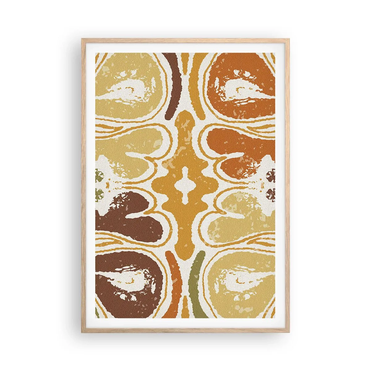 Plakat i ramme af lyst egetræ - Sentimental abstraktion - 70x100 cm