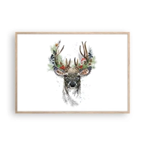 Plakat i ramme af lyst egetræ - I festlig påklædning - 100x70 cm