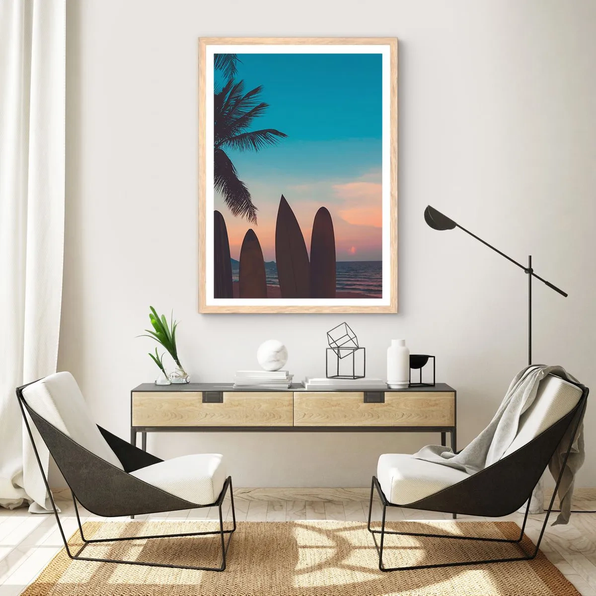 Plakat i ramme af lyst egetræ - I morgen bliver også sjovt - 70x100 cm